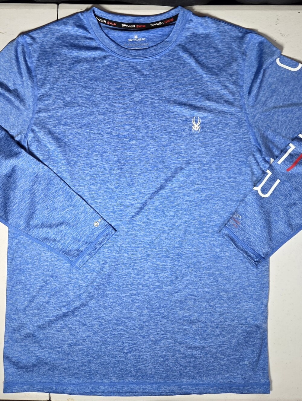 Spyder Swim UPF 50+ Blue Long Sleeve Rash Guard Performance Shirt Small